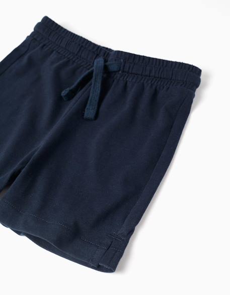 T-shirt en coton avec imprimé + short Bleu 4 - vertbaudet enfant 