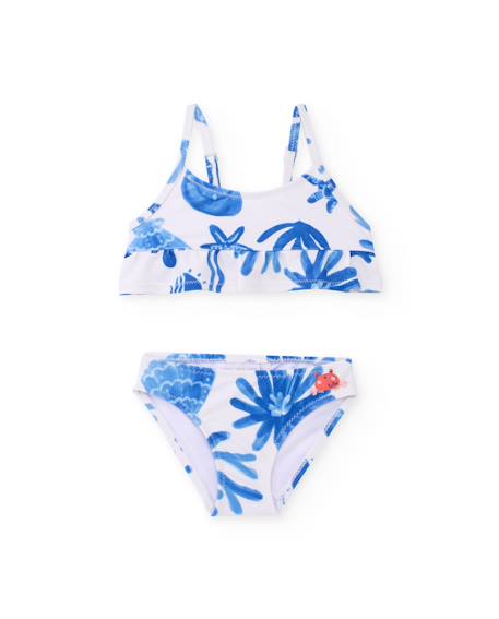 Bikini pour fille en maille avec bretelles réglables Blanc 2 - vertbaudet enfant 
