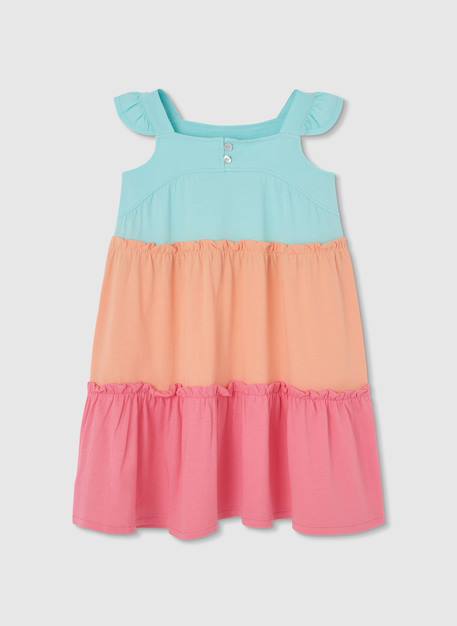 Fille-Robe en maille color block