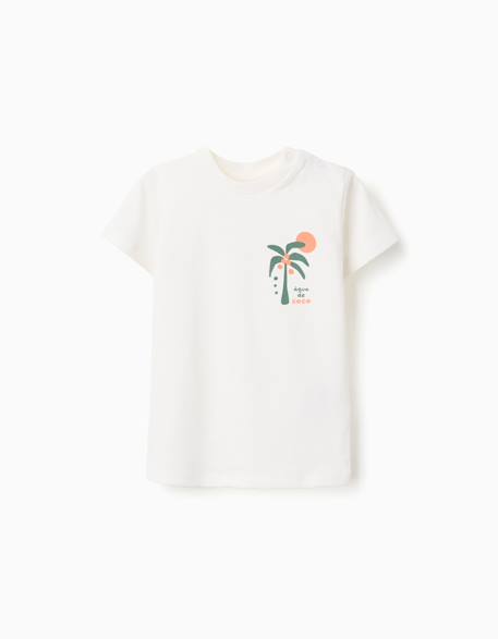 Lot de 2 t-shirts en coton avec imprimés plage Blanc 2 - vertbaudet enfant 