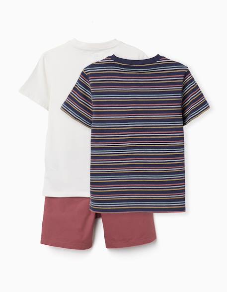 Lot de 2 t-shirts et 1 short en coton Bleu foncé 2 - vertbaudet enfant 