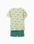 Pyjama en coton à manches courtes et motif alligator Vert clair 2 - vertbaudet enfant 