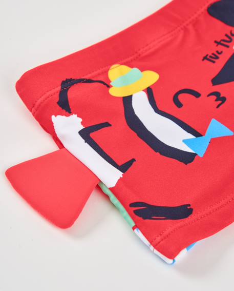 Maillot de bain garçon en maille avec patte latérale Rouge 4 - vertbaudet enfant 