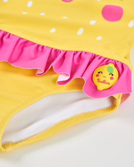 Maillot de bain fille en maille avec feuilles en relief Jaune 5 - vertbaudet enfant 