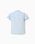 Polo en coton avec lignes en relief et col mao Bleu clair 2 - vertbaudet enfant 
