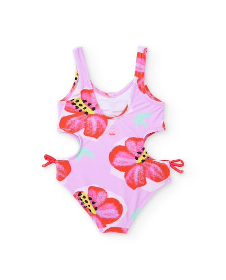 Maillot de bain fille en maille avec applications en relief Rose 2 - vertbaudet enfant 