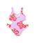Maillot de bain fille en maille avec applications en relief Rose 2 - vertbaudet enfant 