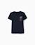 T-shirt en coton avec imprimé botanic Blanc+Bleu foncé 5 - vertbaudet enfant 