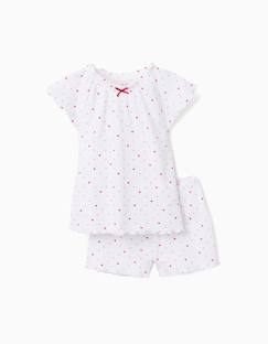 Pyjama en coton côtelé avec motif cœur  - vertbaudet enfant