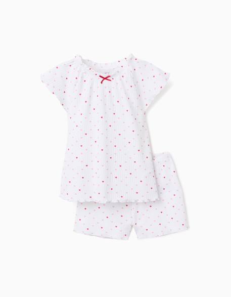 Fille-Pyjama en coton côtelé avec motif cœur