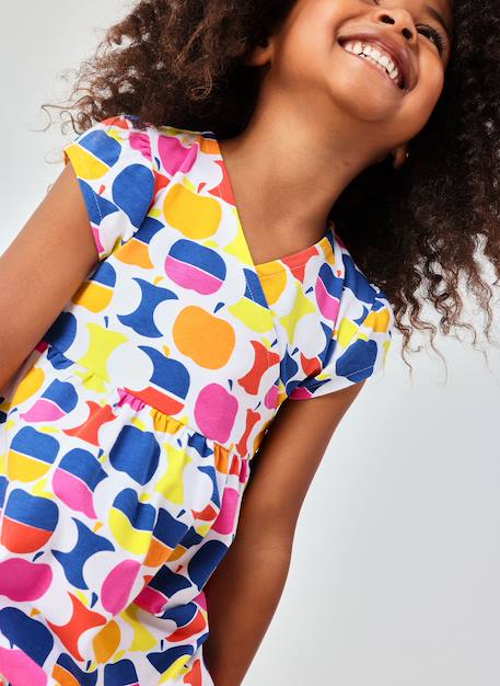 Robe en maille imprimée Multicolore 1 - vertbaudet enfant 