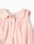 Barboteuse en coton et lin avec volants b&s Rose clair 3 - vertbaudet enfant 
