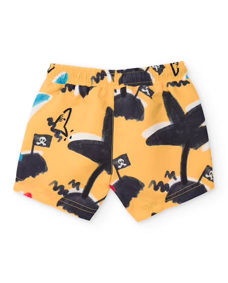 Maillot de bain pour garçon en tissu et à séchage rapide Jaune 2 - vertbaudet enfant 
