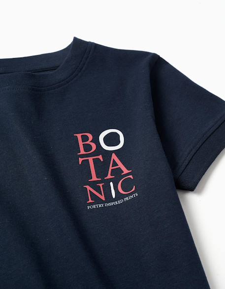 T-shirt en coton avec imprimé botanic Blanc+Bleu foncé 7 - vertbaudet enfant 