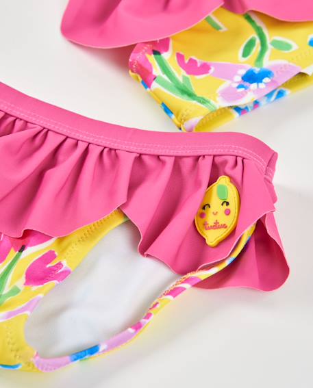 Bikini fille en maille avec volants Jaune 3 - vertbaudet enfant 