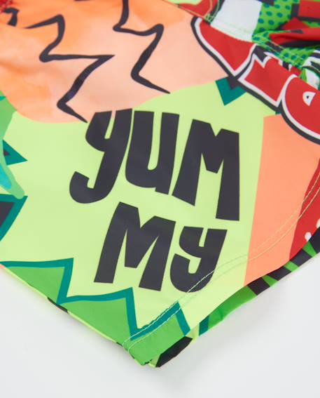 Short de bain garçon en tissu chaîne et trame à séchage rapide Vert 4 - vertbaudet enfant 