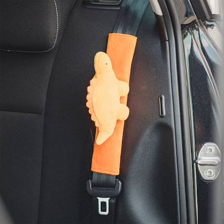 Protège ceinture enfant ultra doux avec peluche Dino - Orange 2 - vertbaudet enfant 