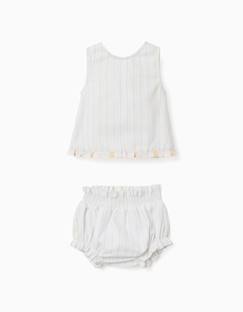 -Blouse en coton à rayures + bloomer b&s