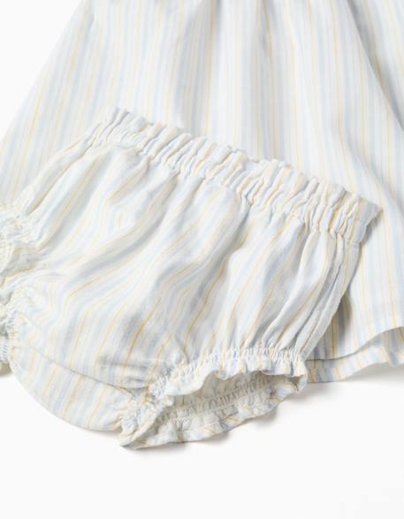 Robe et bloomer en coton à rayures b&s Bleu clair 4 - vertbaudet enfant 
