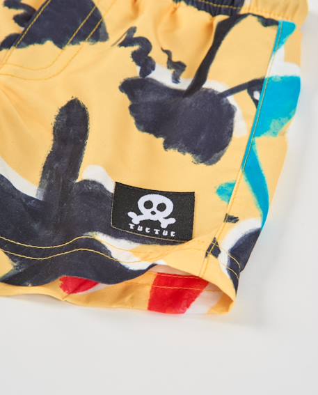 Maillot de bain pour garçon en tissu et à séchage rapide Jaune 4 - vertbaudet enfant 