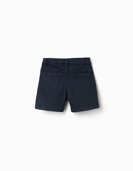 Short midi en sergé avec cinq poches Beige clair+Bleu foncé 6 - vertbaudet enfant 