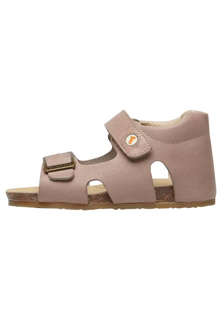 Sandales en cuir avec boucle et scratch bea Beige-+Bleu-+Gris-+Jaune-+Marine-+Marron-+Orange-+Rose-+Rouge- 3 - vertbaudet enfant 