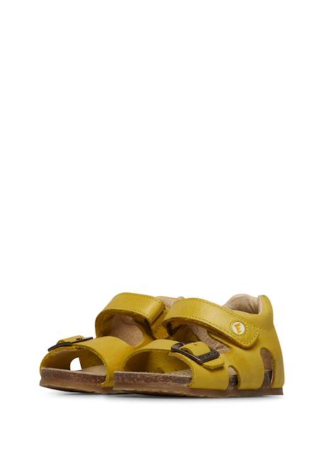 Sandales en cuir avec boucle et scratch bea Bleu-+Gris-+Jaune-+Marine-+Marron-+Orange- 15 - vertbaudet enfant 