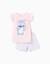 Pyjama à manches courtes en coton avec imprimé stitch Rose clair 1 - vertbaudet enfant 