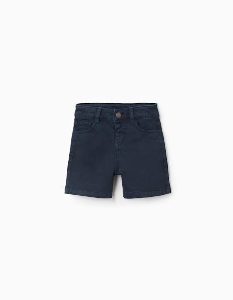 Short midi en sergé avec cinq poches Beige clair+Bleu foncé 5 - vertbaudet enfant 