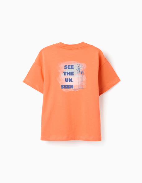 T-shirt en coton avec imprimé normal is boring Orange sombre 2 - vertbaudet enfant 