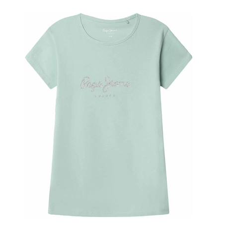 T-shirt fille hana glitter Turquoise 1 - vertbaudet enfant 