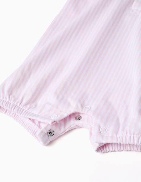 Combishort en coton à rayures Rose clair 4 - vertbaudet enfant 