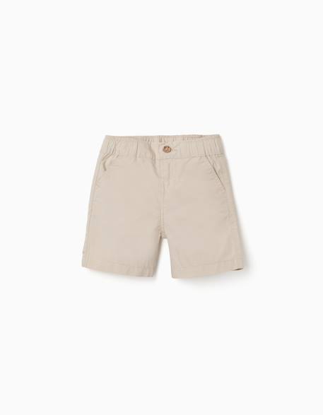 Short chino midi en popeline Beige clair+Bleu foncé 1 - vertbaudet enfant 