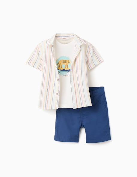 Bébé-Ensemble-Ensemble 3 pièces à manches courtes en coton