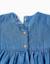 Robe en jean à manches courtes avec fleurs brodées Bleu 4 - vertbaudet enfant 