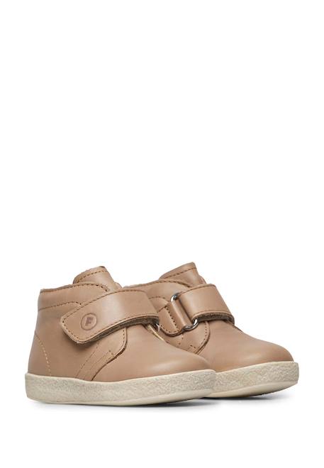 Chaussures en nappa à scratch conte vl Gris tourterelle- 2 - vertbaudet enfant 