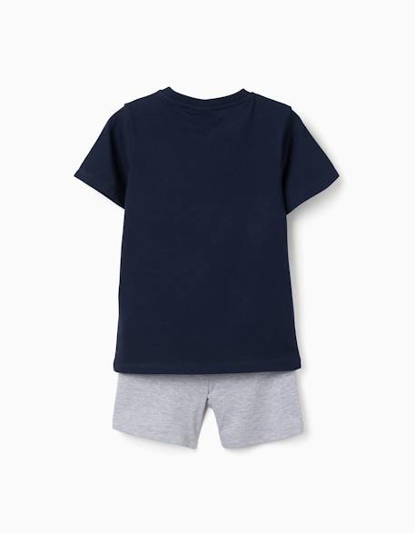Pyjama en coton à manches courtes avec imprimé mario kart Bleu 2 - vertbaudet enfant 