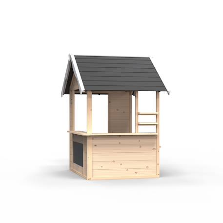 Maisonnette en bois fsc roue jeux de rôle hika Naturel 6 - vertbaudet enfant 