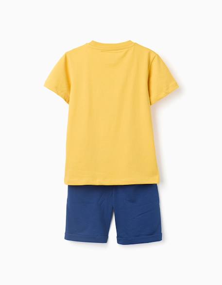 Ensemble t-shirt et short en coton avec imprimé Jaune foncé 2 - vertbaudet enfant 