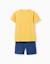 Ensemble t-shirt et short en coton avec imprimé Jaune foncé 2 - vertbaudet enfant 
