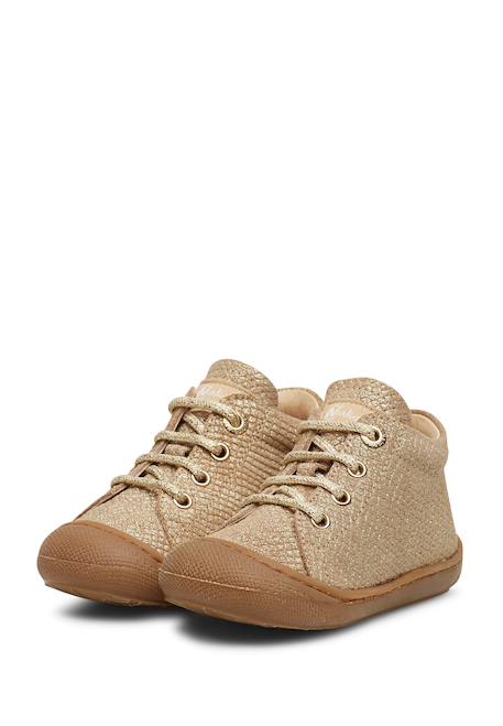Chaussures premiers pas en suède pailleté cocoon Platine- 5 - vertbaudet enfant 
