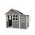 Maisonnette en bois fsc modulable loft 150 Gris+Rouge 2 - vertbaudet enfant 