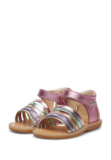 Sandales en cuir rubino Rose-+Rose-platine- 5 - vertbaudet enfant 