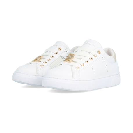 Baskets synthétique low cut lace-up sneaker White gold 2 - vertbaudet enfant 