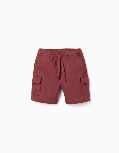 Short long cargo en sergé avec cordon de serrage Beige clair+Marrón 5 - vertbaudet enfant 