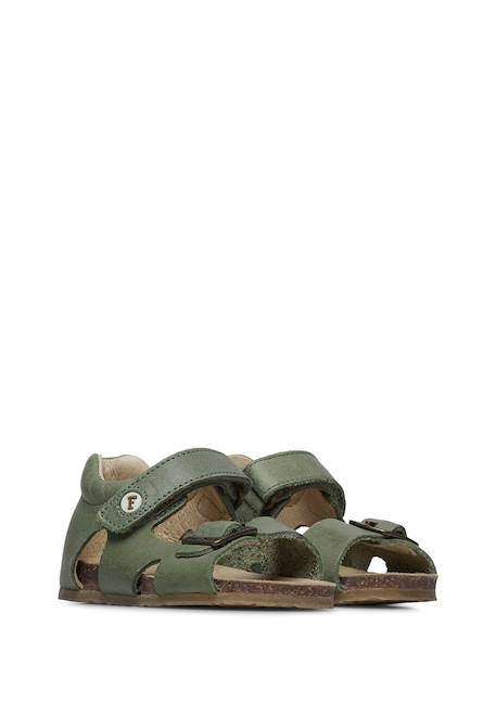 Sandales en cuir avec boucle et scratch bea Beige-+Bleu-+Gris-+Jaune-+Marine-+Marron-+Orange-+Rose-+Rouge- 12 - vertbaudet enfant 