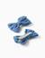 Lot de 2 pinces à cheveux avec nœuds en jean Bleu 2 - vertbaudet enfant 