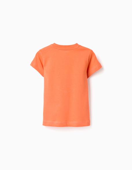 T-shirt en coton avec imprimé éléphant Orange sombre 2 - vertbaudet enfant 