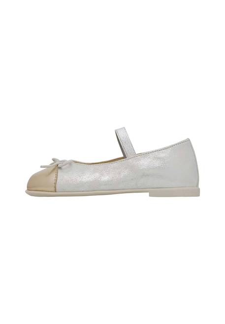 Ballerines en cuir laminé croise' tip Argent- 3 - vertbaudet enfant 