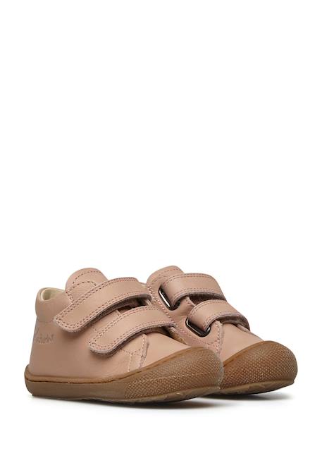 Chaussures premiers pas en cuir cocoon vl Rose poudré-+Rose-beige- 2 - vertbaudet enfant 